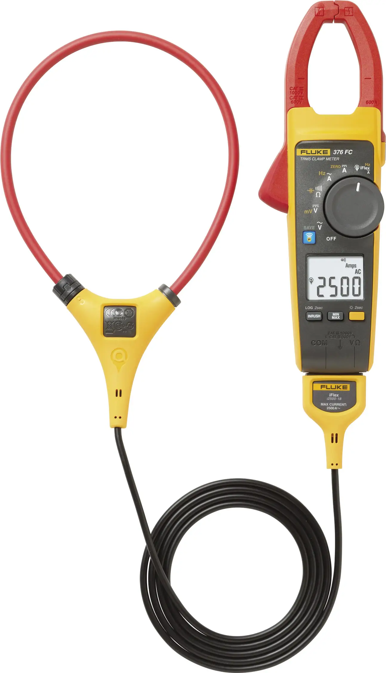 Токомір Fluke 376 FC із зондом iFlex™, CAT III 1000 В, CAT IV 600 В, 0,1 мВ - 1000 В, 0,1 - 1000 А