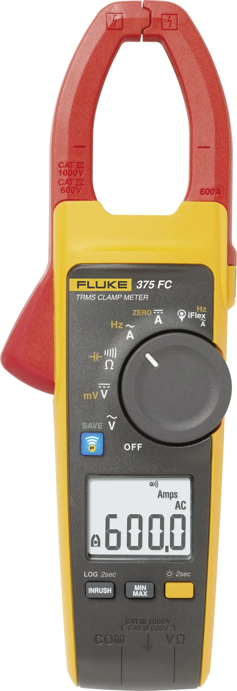 Мультиметр Fluke 375 FC, цифрові струмові кліщі з підсвічуванням, CAT III 1000 В, CAT IV 600 В, кількість відображень: 6000