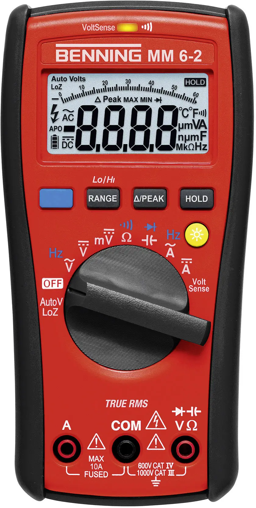 Цифровой мультиметр Benning MM 6-2 LoZ CAT III 1000 В, CAT IV 600 В. Отображаемые значения: 6000