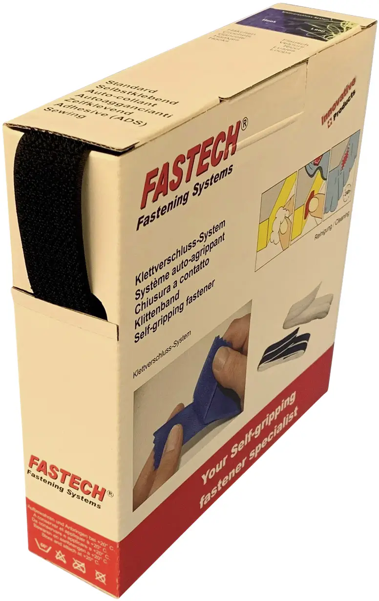 FASTECH® B25-OMNI-999910 Застібка-липучка для пришивання, для зав'язування, елемент з петлями та гачками (Д x Ш) 10 м x 25 мм чорн