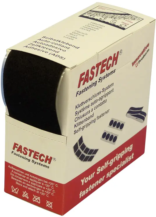 FASTECH® B50-SK-L-999905 Стрічка-липучка для гарячого склеювання, петлевий елемент (Д x Ш) 5 м x 50 мм чорний 5 м