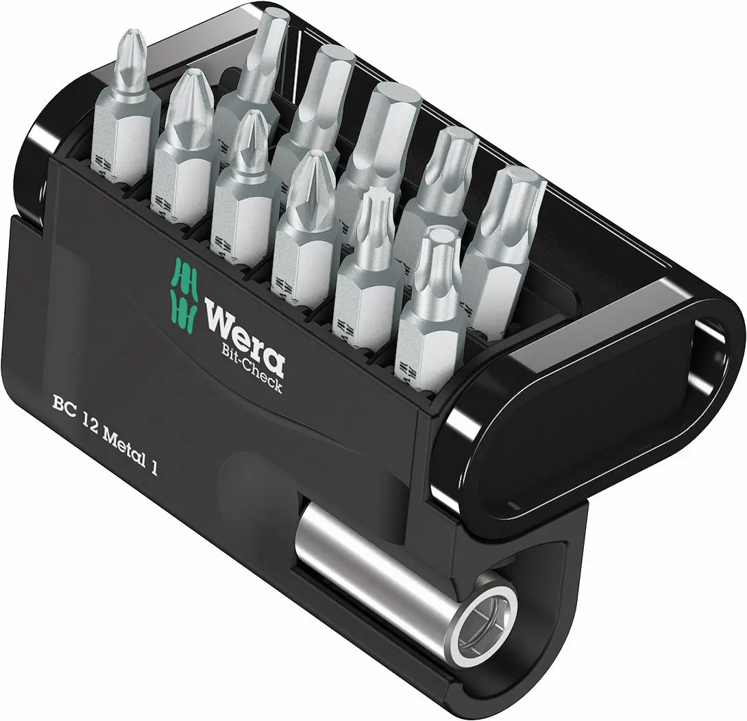 Wera Bit-Check 12 Metal 1 05057424001 1 шт. Pozidriv, Phillips, внутренний шестигранник, внутренний Т-образный профиль