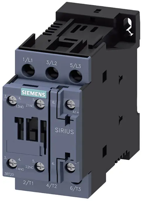 Контактор Siemens 3RT2026-1BB40, 3 НО, 11 кВт, 24 В/DC, 25 А, допоміжний контакт. Підходить для реле марки: Siemens, 1 шт.