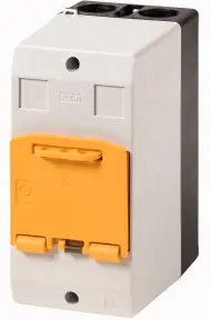 Разъем Eaton CI-PKZ01-SVB 281405, конструкция BKL Electronic 72630, переключатель (Д x Ш x В) 80 x 97 x 160 мм, серый, желтый, 1 ш