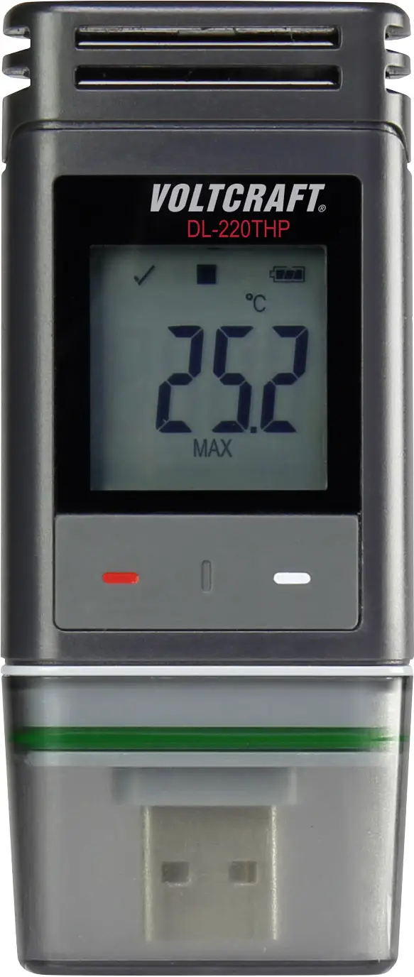 Логер температури VOLTCRAFT DL-220THP, від -30 до +60 °C, USB