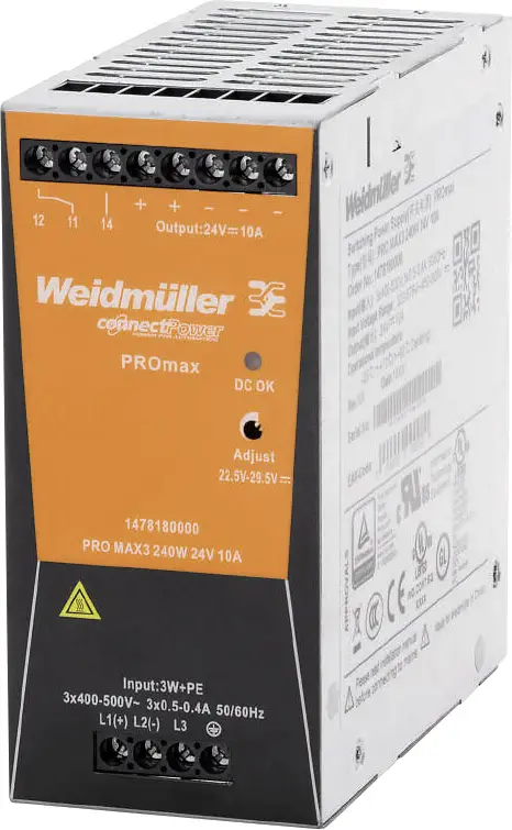 Weidmüller 1478180000 Блок живлення для DIN-рейки 12 В/DC 10 A 240 Вт Опис 1 шт.