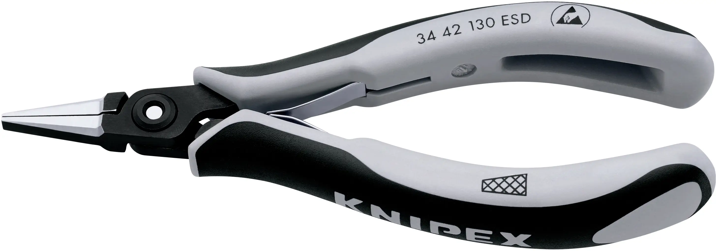 Knipex 34 42 130 ESD ESD Плоскогубцы с плоскими губками из хром-ванадиевой подшипниковой стали 130 мм