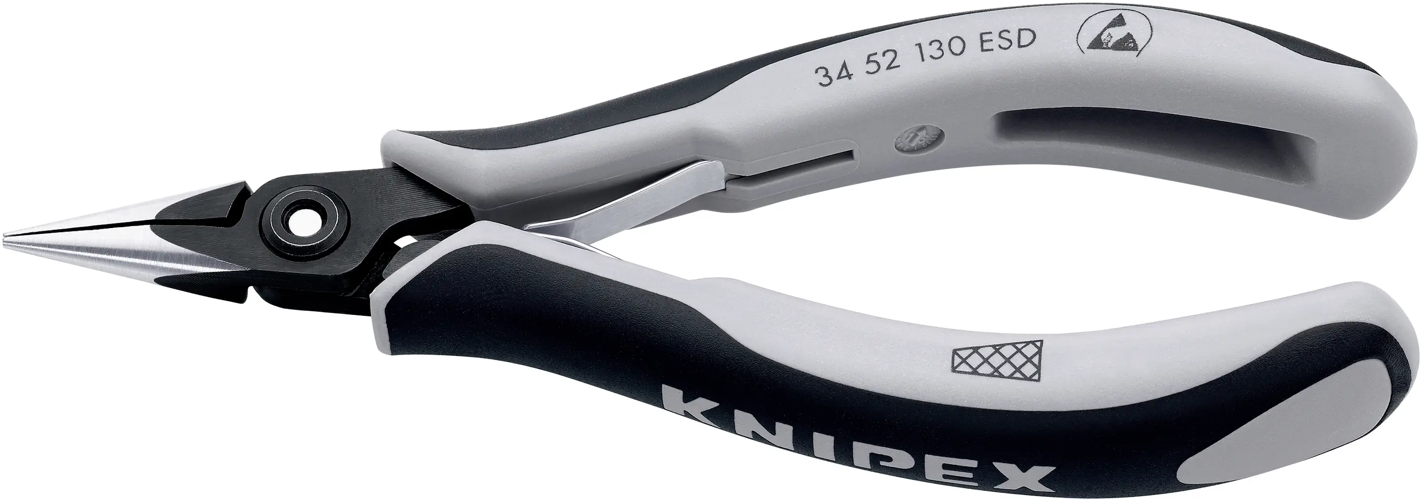 Плоскогубці Knipex 34 52 130 ESD ESD з плоскими закругленими губками, хром-ванадієва сталь, підшипники 130 мм