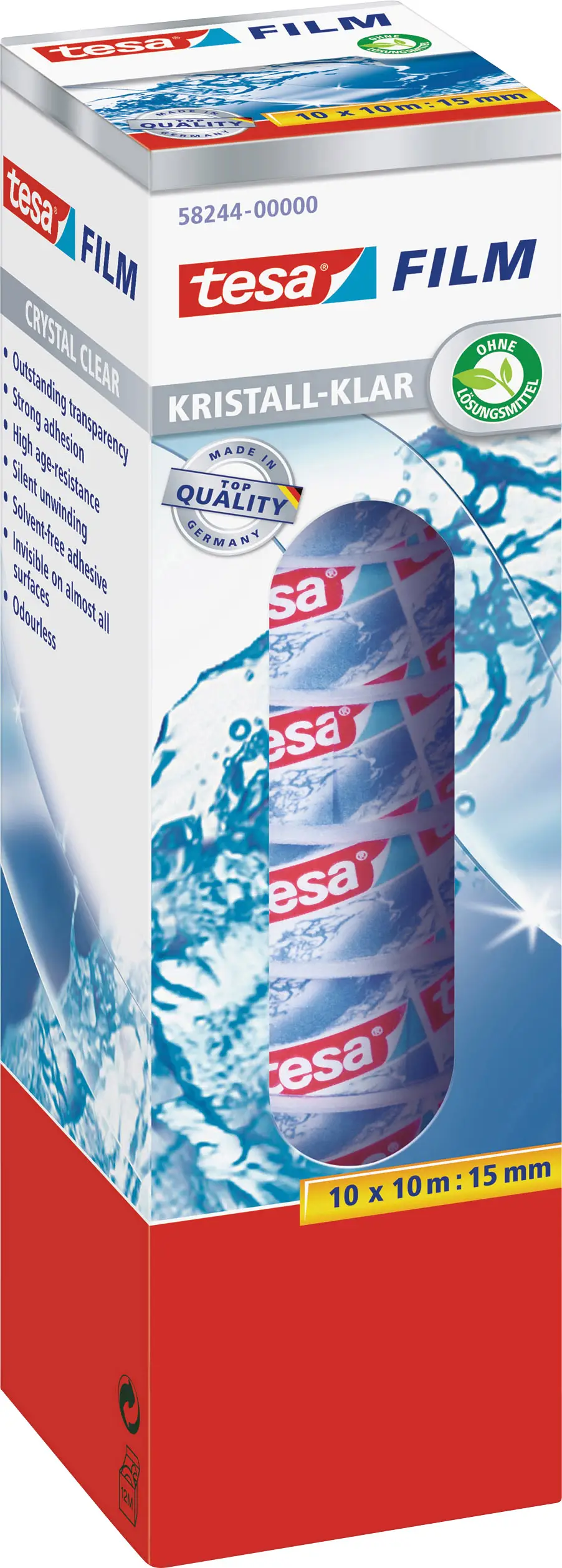 Прозрачная клейкая лента tesa 58244-00000-01 (Д x Ш) 10 м x 15 мм 10 м 10 шт.