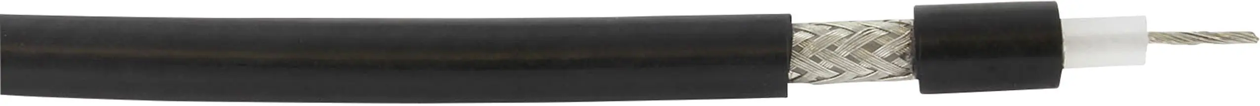 Коаксіальний кабель VOKA Kabelwerk 300902-01-100, Зовнішній діаметр: 5,40 мм, RG58 C/U, 50 Ом, чорний, 100 м