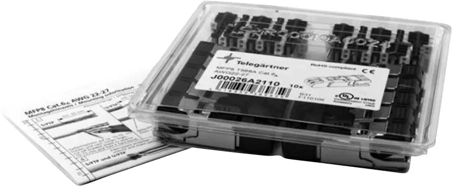 Прямой штекерный разъем RJ45 Telegärtner 100023042 Количество контактов 8P8C 10 шт.