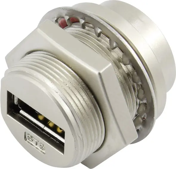 TRU COMPONENTS 93038c232 Металлическая встраиваемая розетка USB-A Состав: 1 шт.