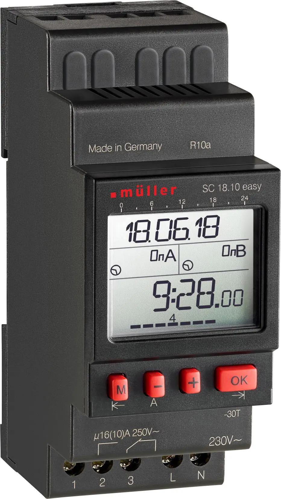 Реле времени Müller SC 18.10 easy 230V 50-60Hz для DIN-рейки 230 В/переменного тока 4000 Вт