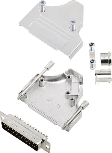 Комплект штыревых разъемов D-Sub encitech 6355-0007-03 MHDM35-25-DBP-K, количество рядов: 2, контактов: 25, угол поворота 180°, 1