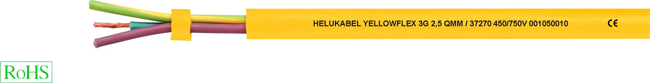Кабель в гумовій оболонці HELU 37271, 4 G 2,5 мм², багатожильний дріт, згідно з DIN VDE 0295 Cl. 5, виготовлений з тонких дротів,