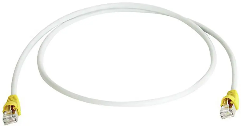 Мережевий кабель Telegärtner RJ45 (перехресний) CAT 6a S/FTP 0,50 м сірого кольору, подвійне екранування, з фіксаторами