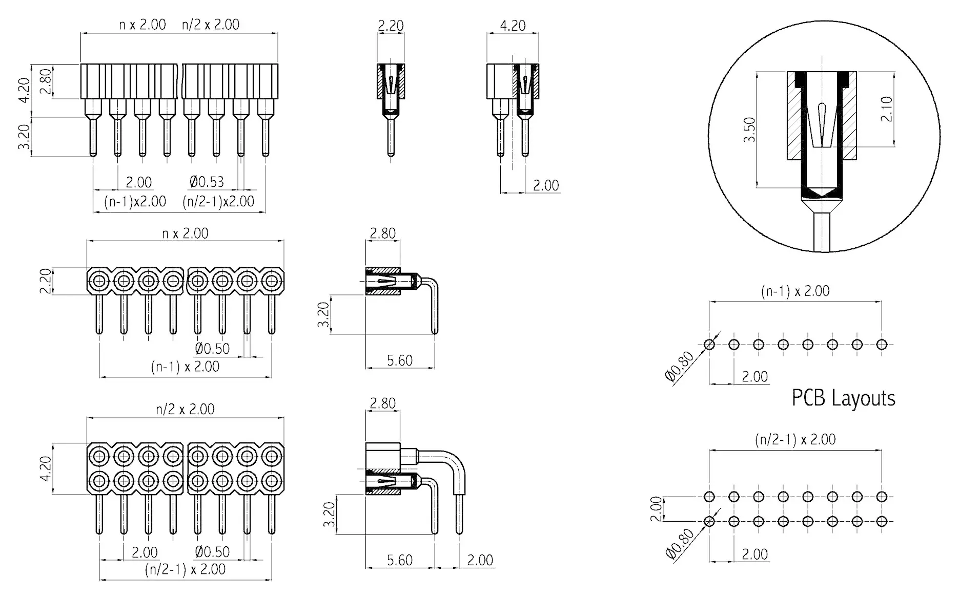 TRU COMPONENTS TC-0514-040-1-50-00-6 Штирковий роз'єм, гніздо, прецизійний 1 шт.