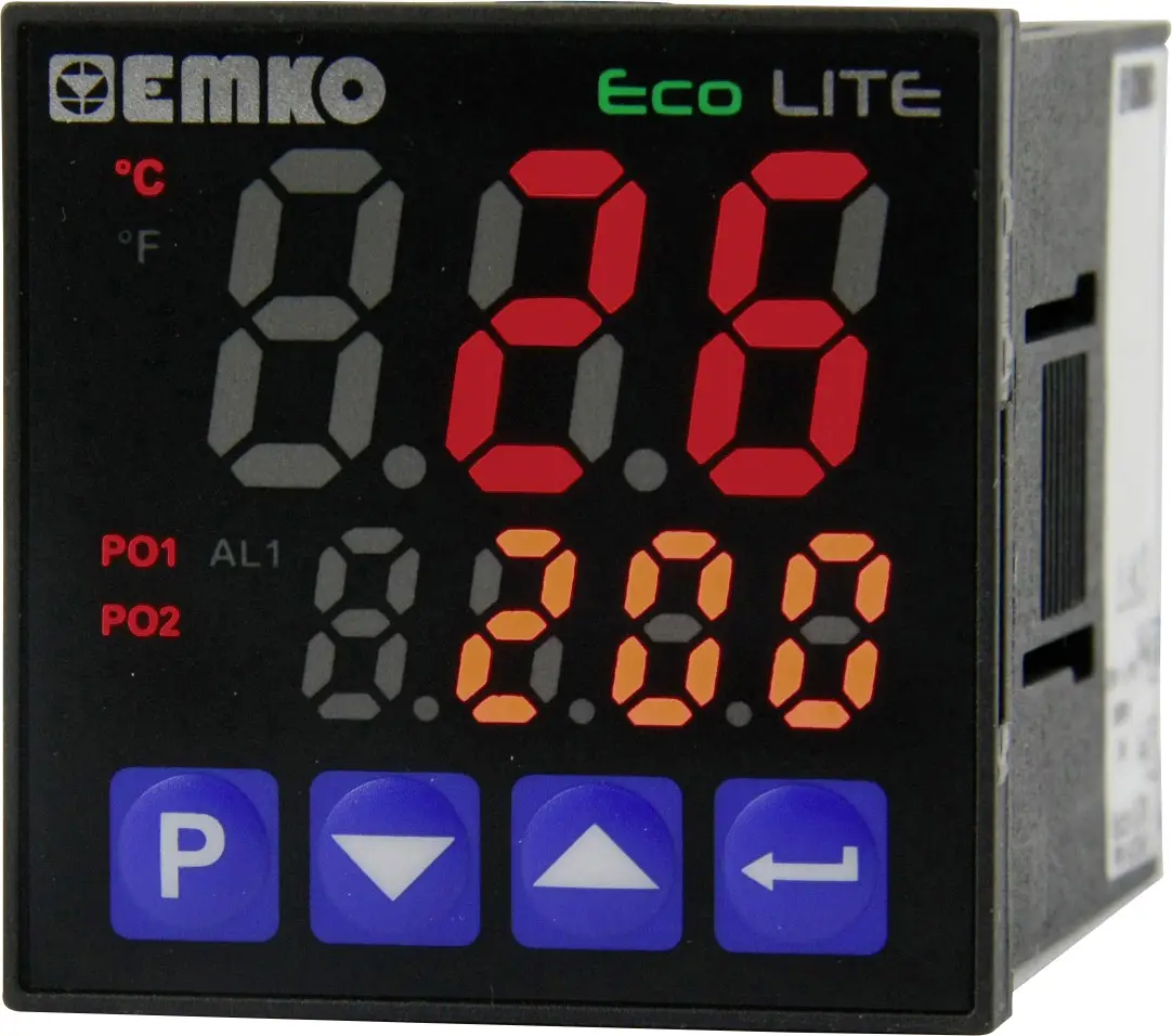 Термостат Emko ecoLITE.4.5.2R.0.0 Pt100, J, K, R, S, T, L, диапазон температур от -199 до +999 °C, реле 5 А (Д x Ш x В) 90 x 48 x