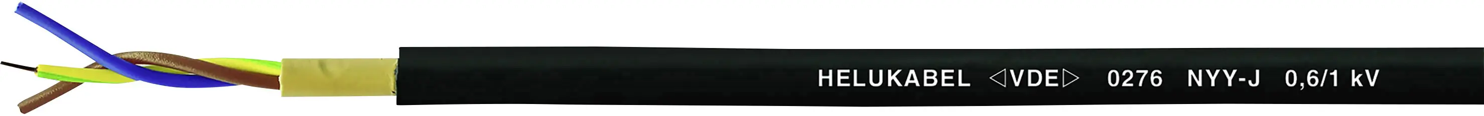 Подземный кабель HELU 32023, 3G 1,5 мм², 100 м, черный
