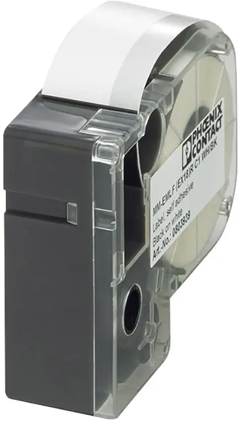 Етикетки Phoenix Contact 803938 MM-EMLF (EX12)R C1 WH/BK для термотрансферного принтера, спосіб кріплення: наклеювання, білий, чор