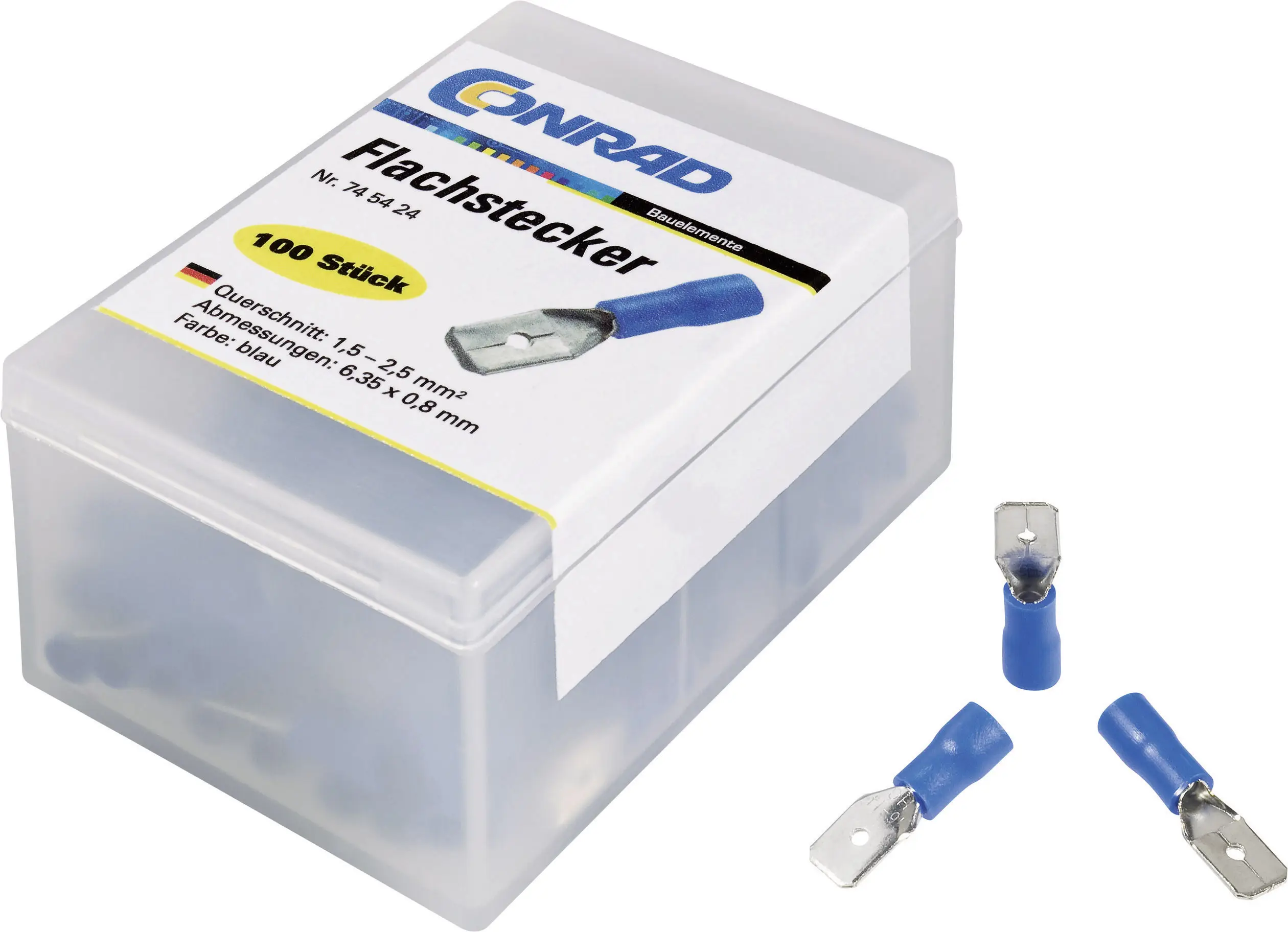 TRU COMPONENTS 745410 Плоский чоловічий роз'єм 100 шт.
