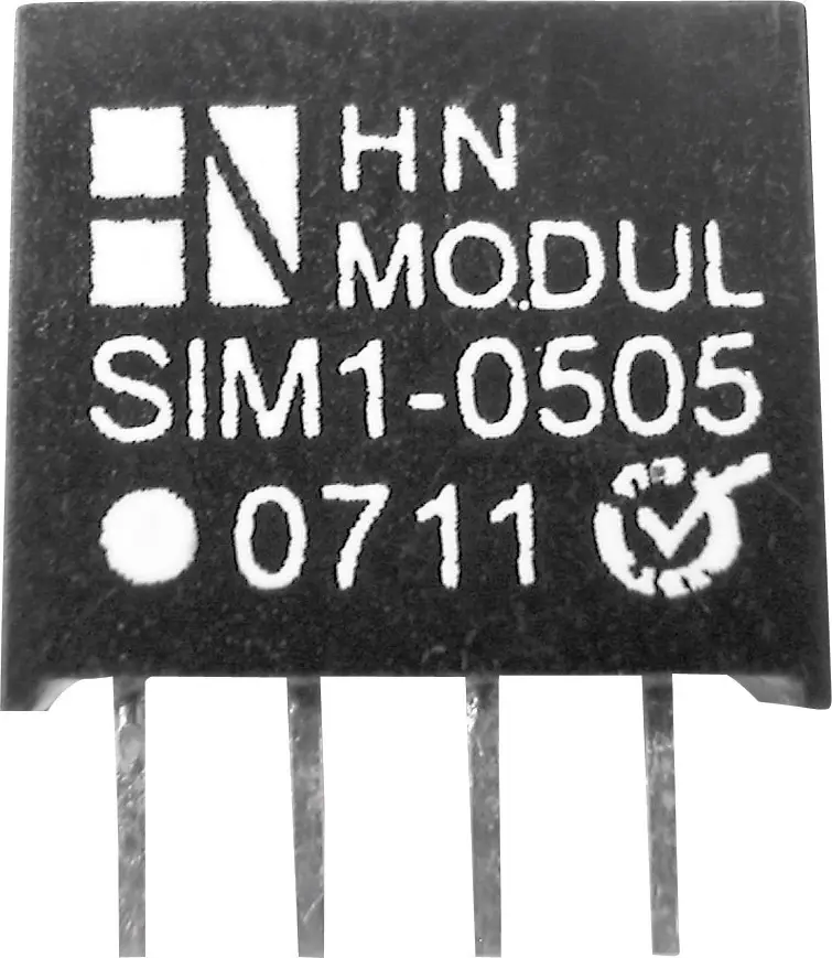 DC/DC-преобразователь для печатной платы HN Power SIM1-2405-SIL4 24 В/DC 5 В/DC 200 мА 1 Вт Количество выходов: 1 x