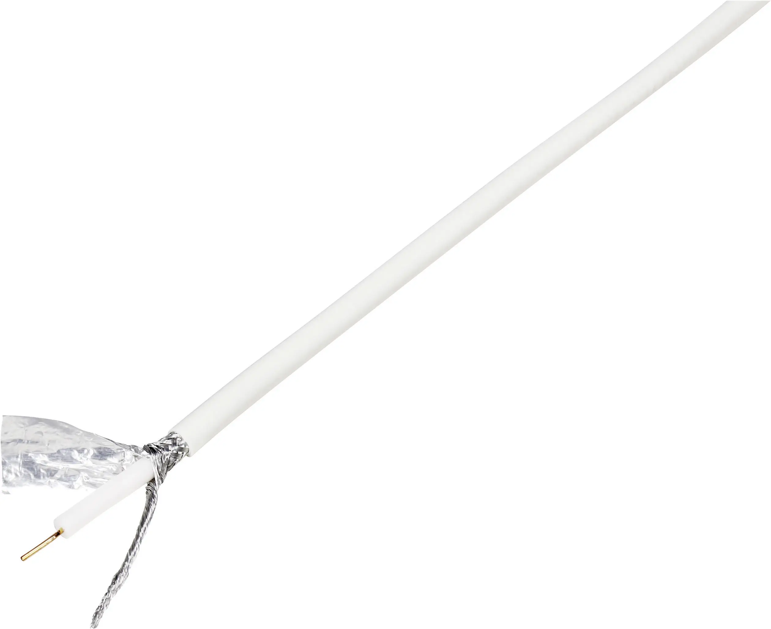Коаксиальный кабель TRU COMPONENTS 1570290, внешний диаметр: 6,60 мм, RG6/U, 75 Ом, 120 дБ, белый, 25 м
