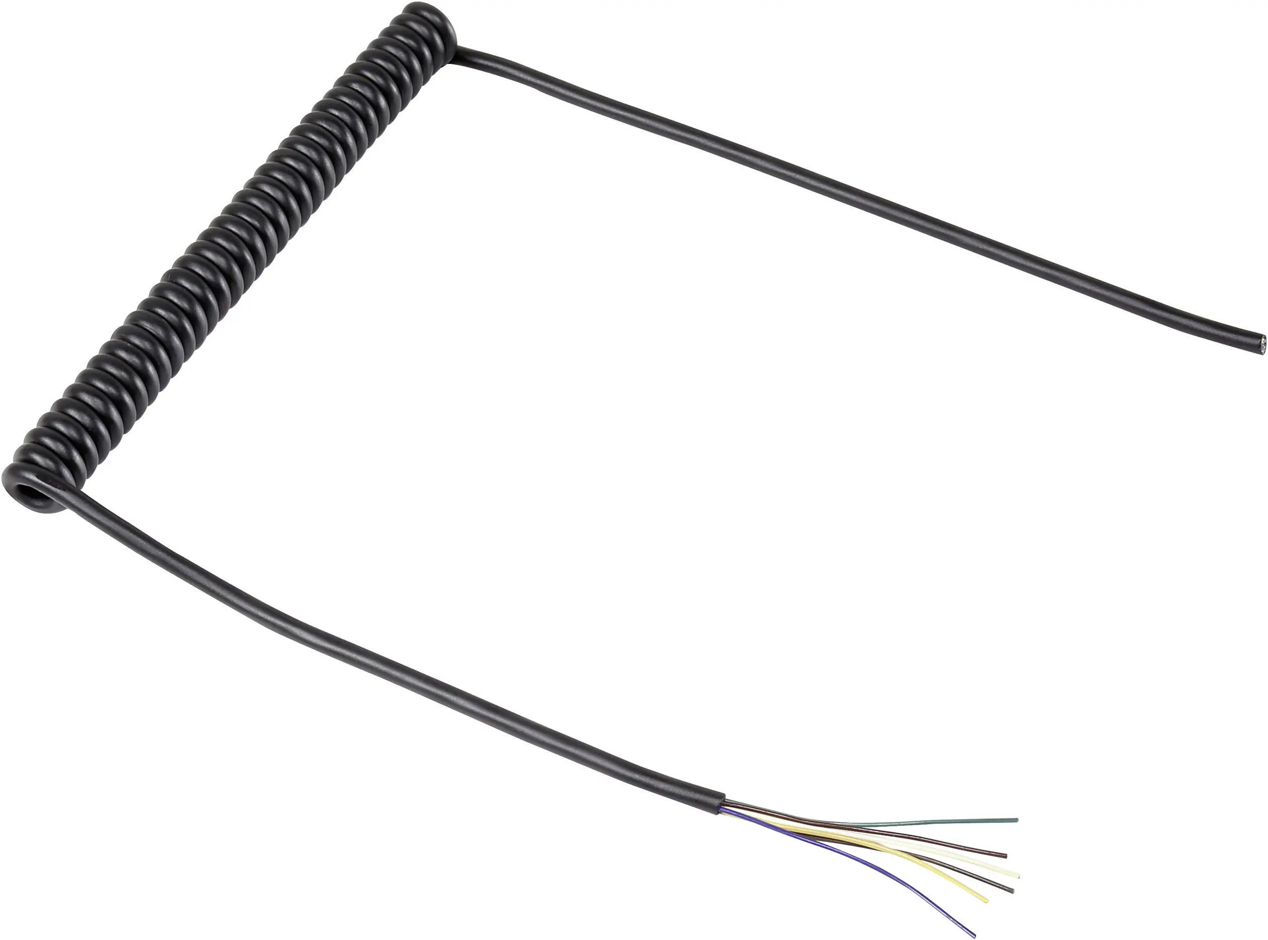 Спіральний кабель TRU COMPONENTS 1571516, 6 x 4 мм, від 204 мм до 600 мм, 1 шт.