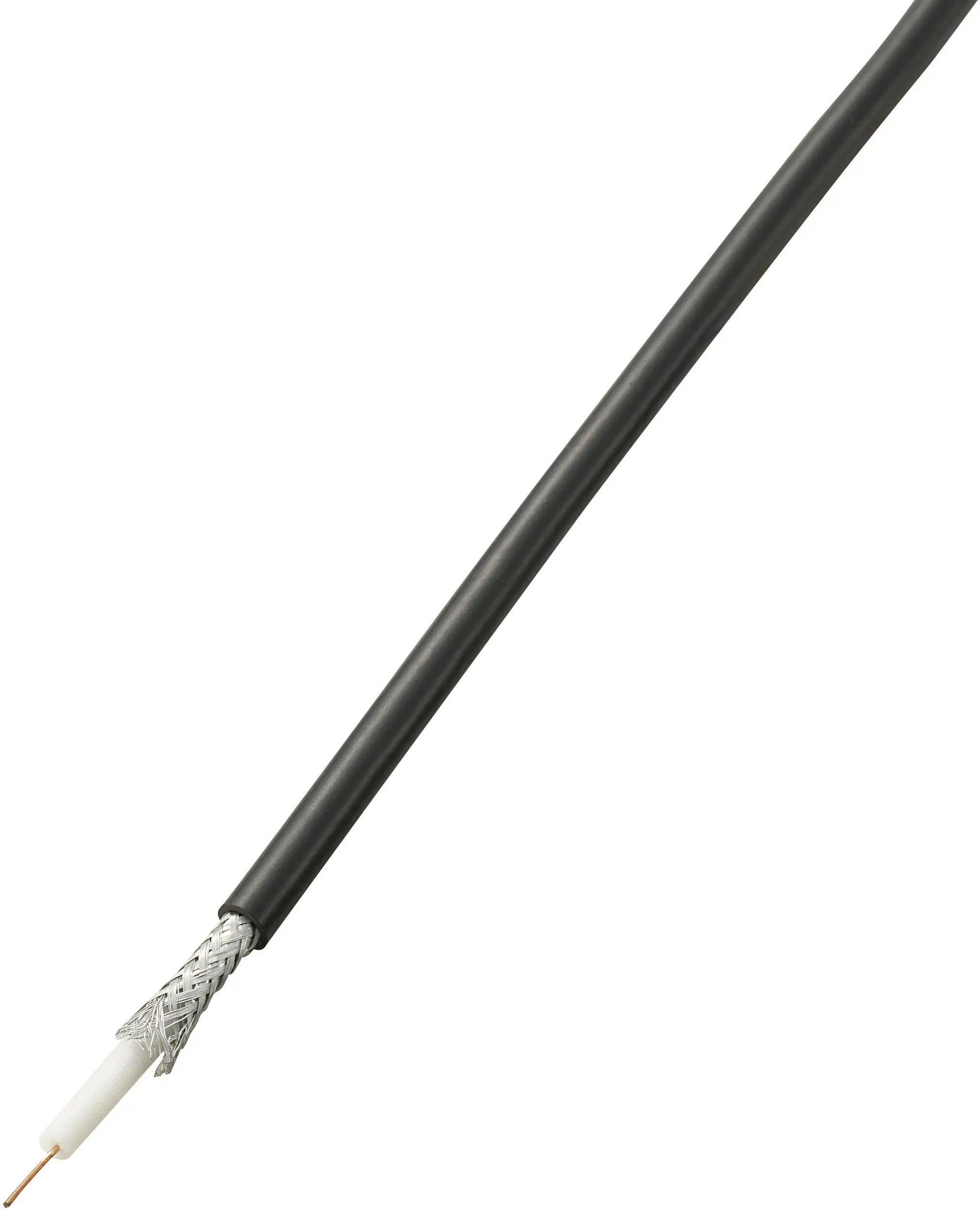 TRU COMPONENTS 1572737 Коаксиальный кабель, внешний диаметр: 5 мм, RG58, 75 Ом, 52 дБ, черный, 25 м