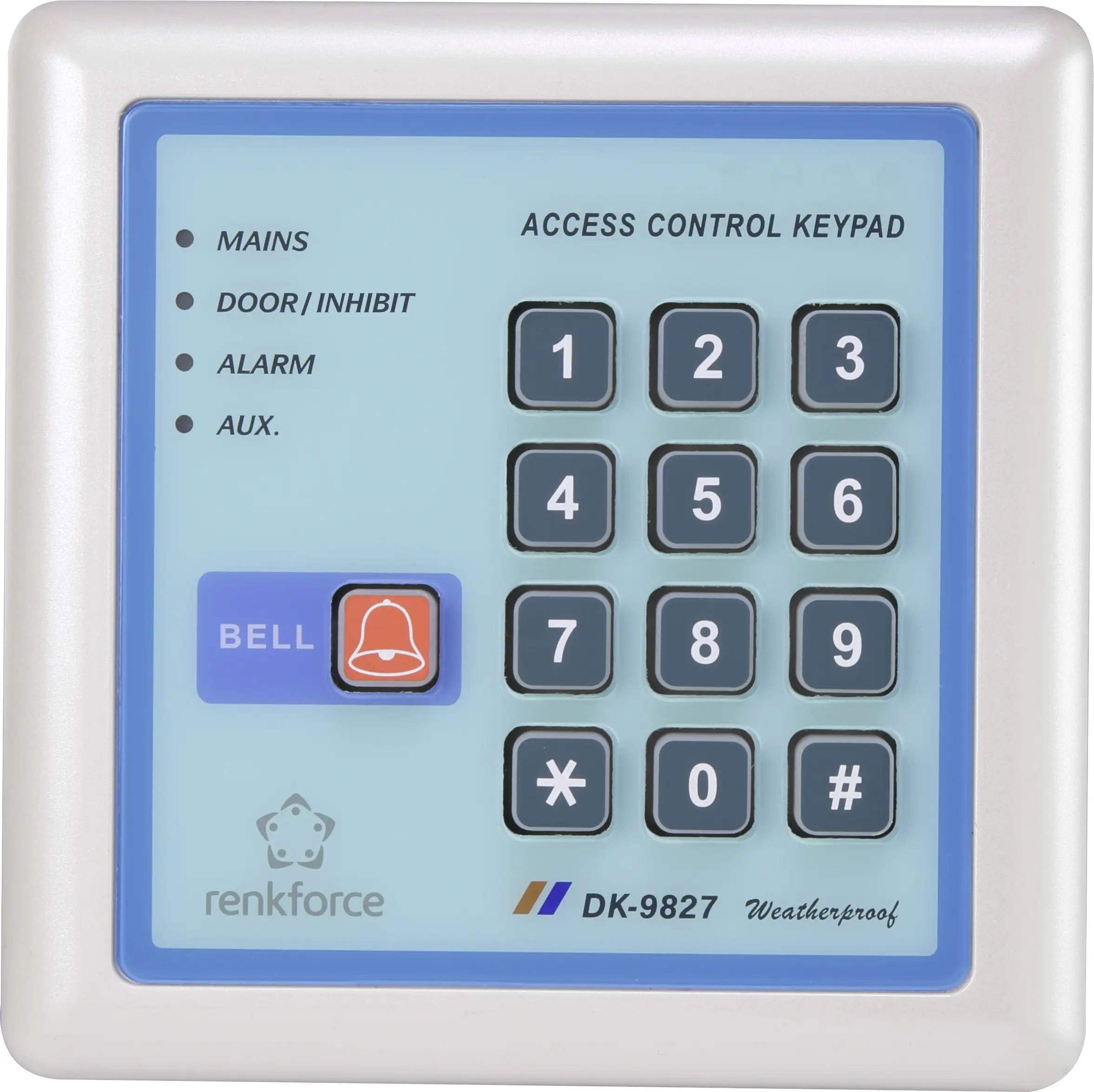 Цифровой кодовый замок Renkforce 1582598, 12 В, IP65, с подсветкой клавиатуры