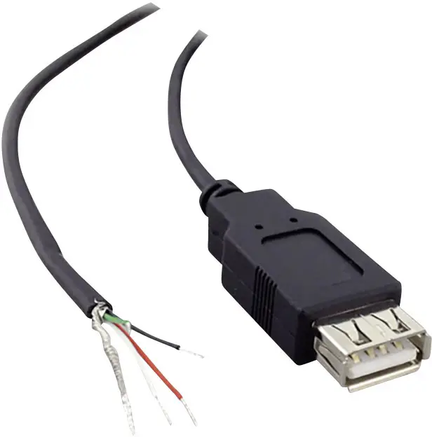 Кабель с разъемом USB Type A 2.0 и открытым концом, TRU COMPONENTS 1582675, 1,80 м, 1 шт.