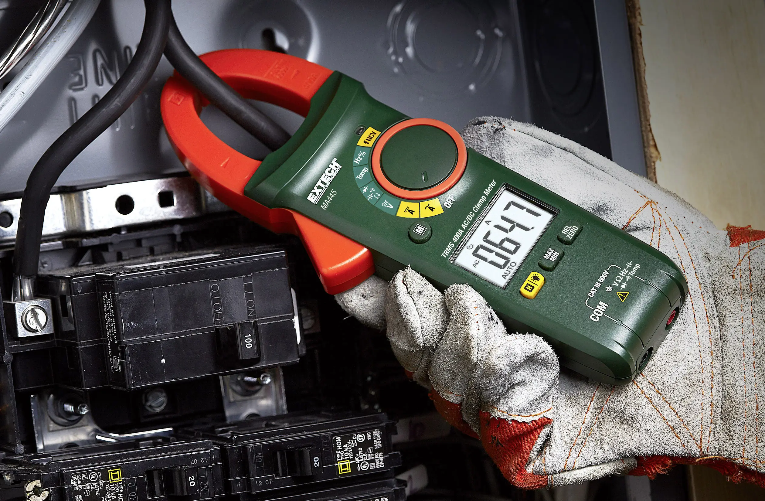 Мультиметр Extech MA445, цифрові кліщі з підсвічуванням, CAT III 600 В, кількість відліків: 4000