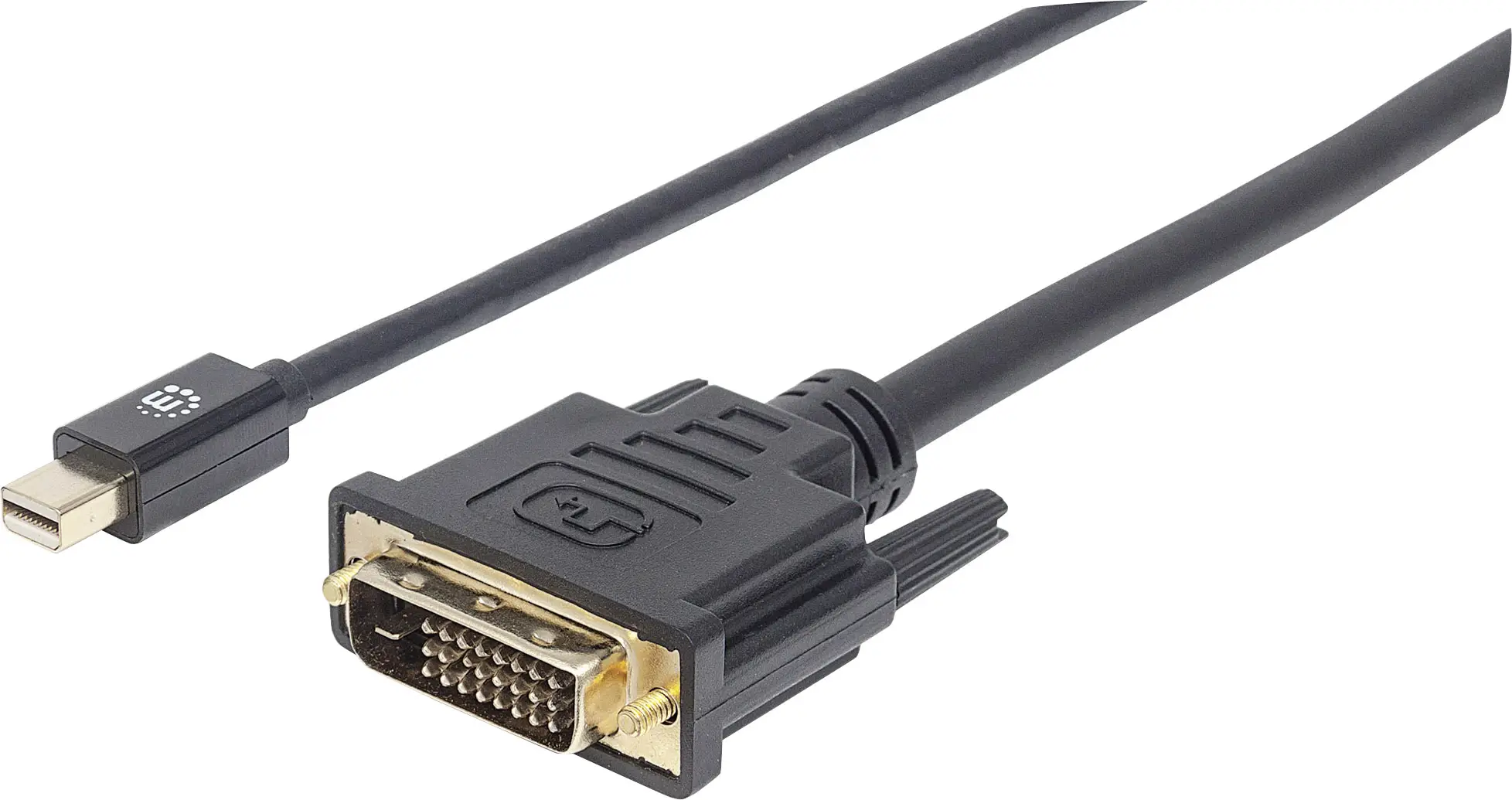 Адаптер Manhattan Mini DisplayPort / DVI Mini DisplayPort, DVI-D 24+1pin. Роз'єм 1,80 м Чорний 152150 Фольга для екранування, круг