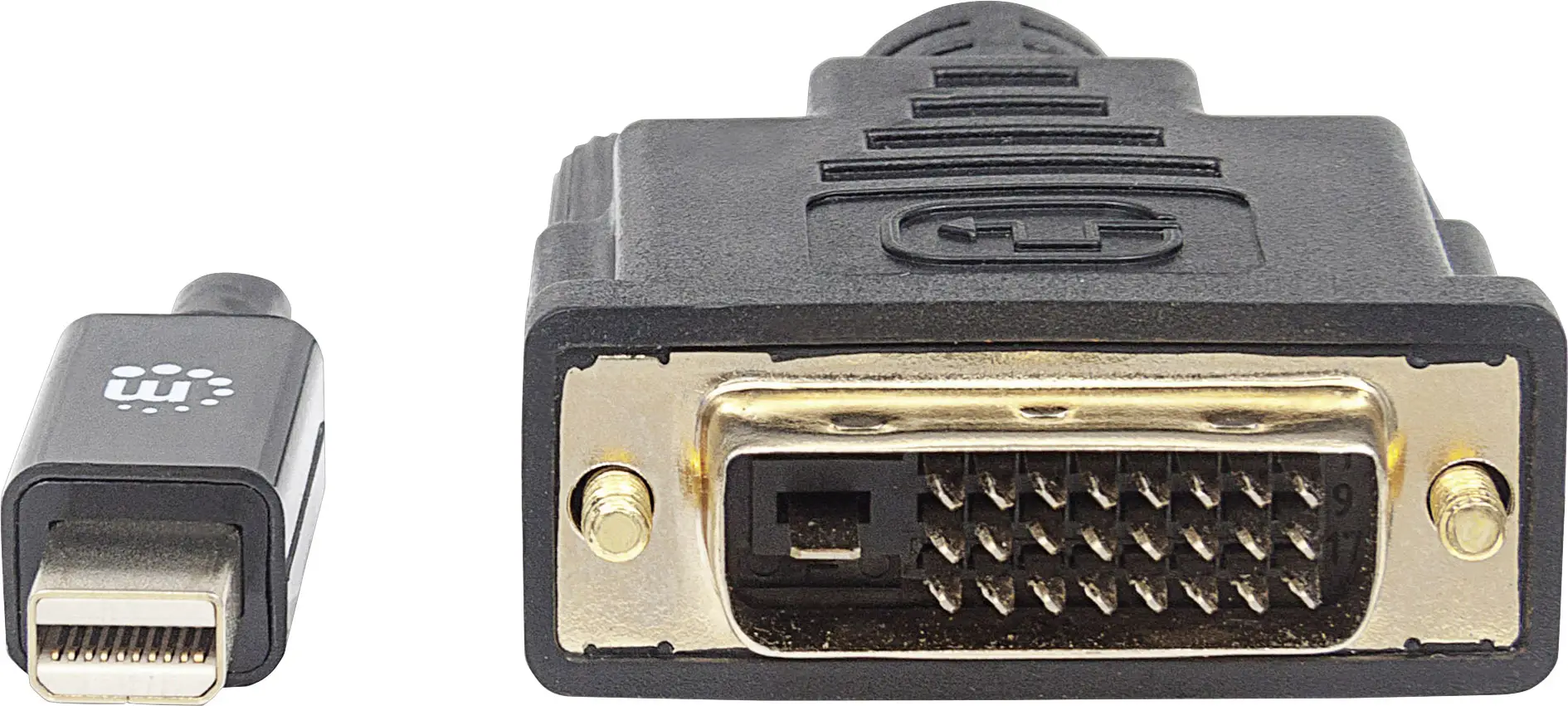 Адаптер Manhattan Mini DisplayPort / DVI Mini DisplayPort, DVI-D 24+1pin. Роз'єм 1,80 м Чорний 152150 Фольга для екранування, круг
