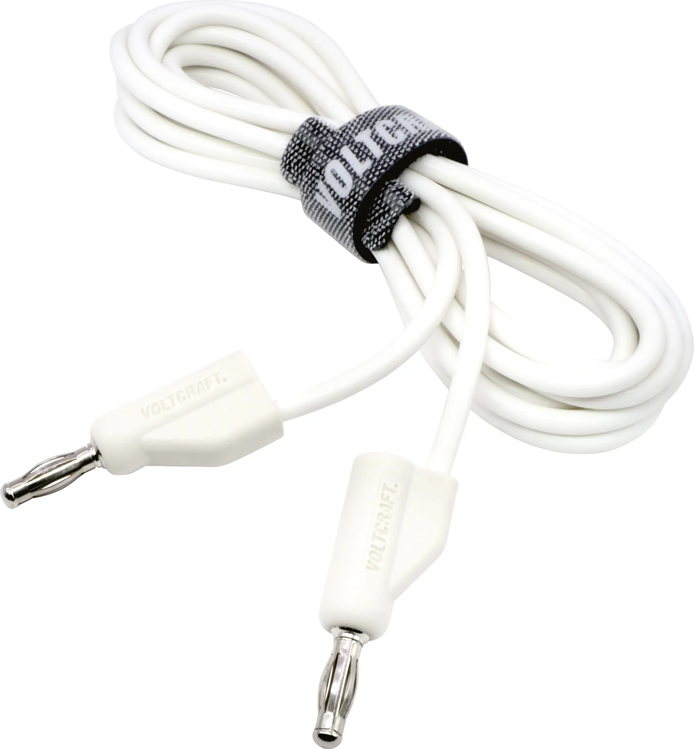 VOLTCRAFT MSB-300 Измерительный провод, разъем «папа», ламель 4 мм, разъем «папа», ламель 4 мм, 2,00 м, белый 1 шт.