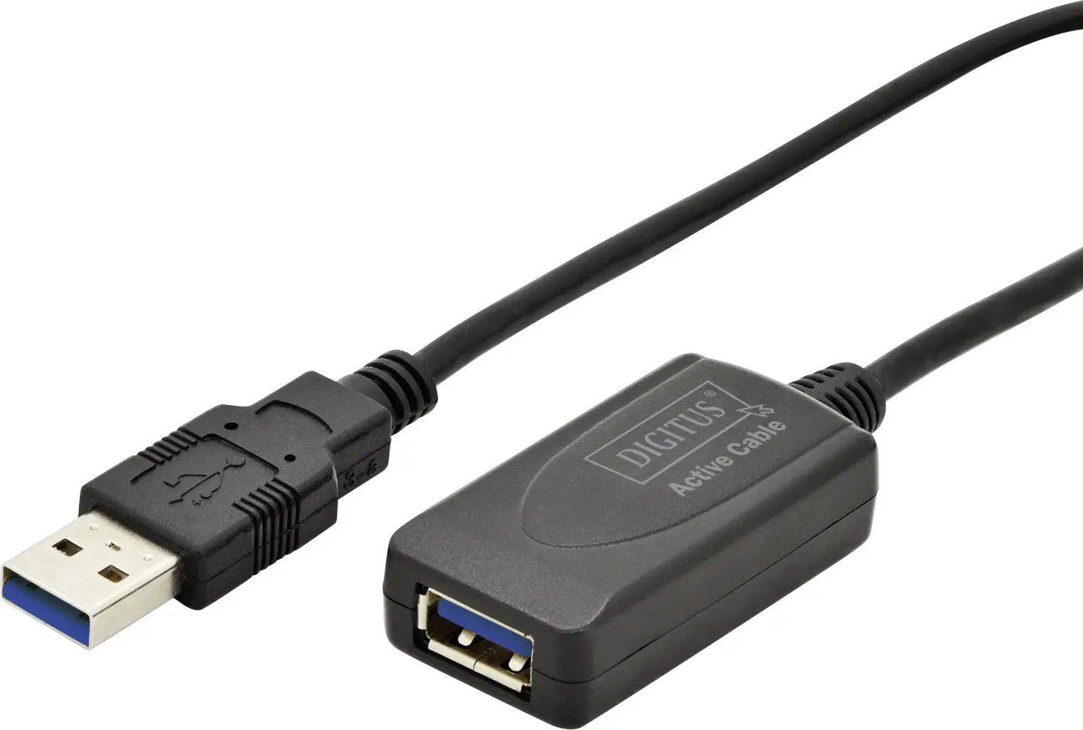 USB-кабель Digitus USB 3.2 Gen1 с разъемом USB-A «папа» и разъемом USB-A «мама», 5,00 м, черный, DA-73104