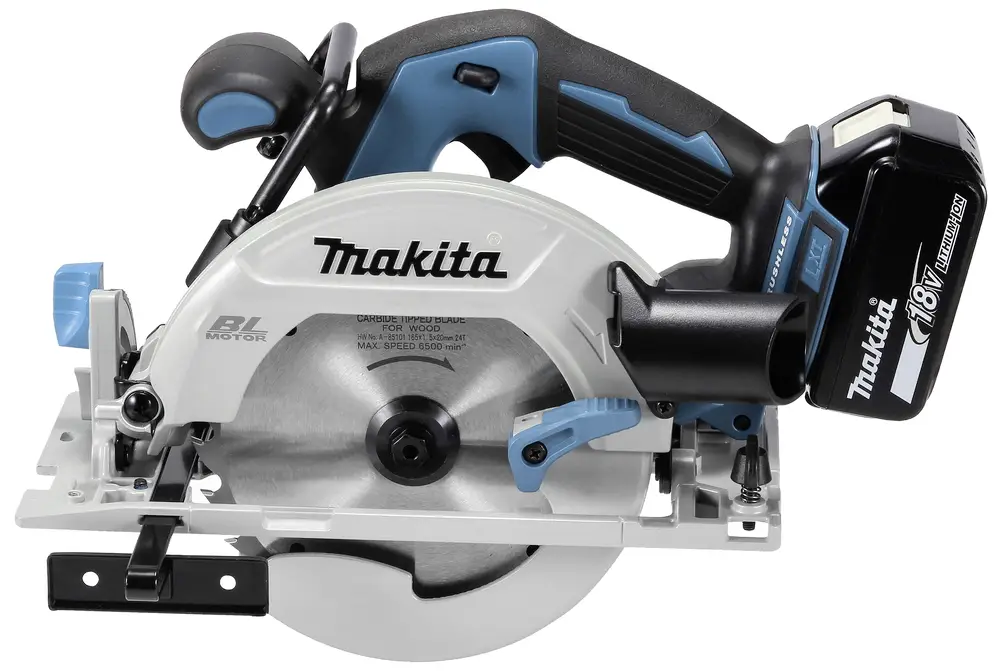 Аккумуляторная циркулярная пила Makita DHS680Z 18 В. Максимальная глубина реза (90°): 57 мм.
