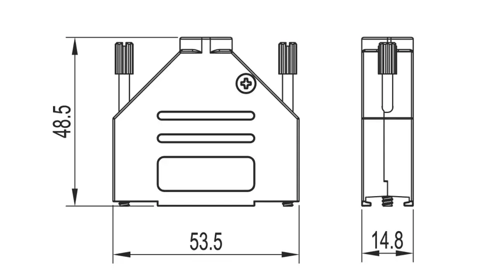 Корпус разъема D-SUB encitech DTZK-25-HI-K 6560-0705-03 Количество контактов: 25 металл 180° серебряный 1 шт.