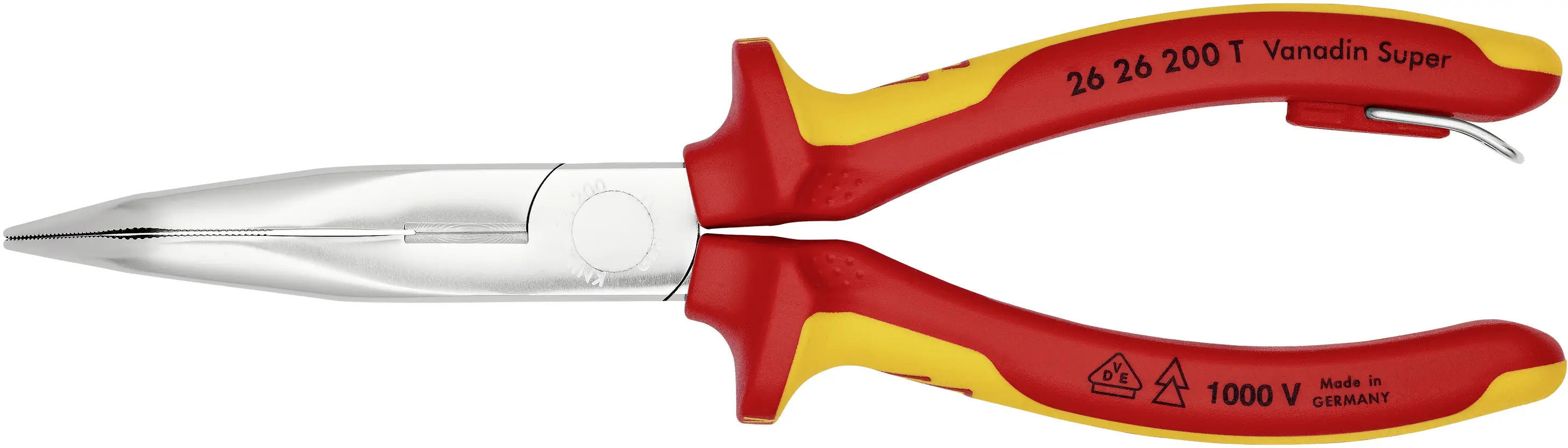 Плоскогубці з круглими носовими краями Knipex 26 26 200 T, похилі під кутом 40°, хром-ванадієва сталь, 200 мм