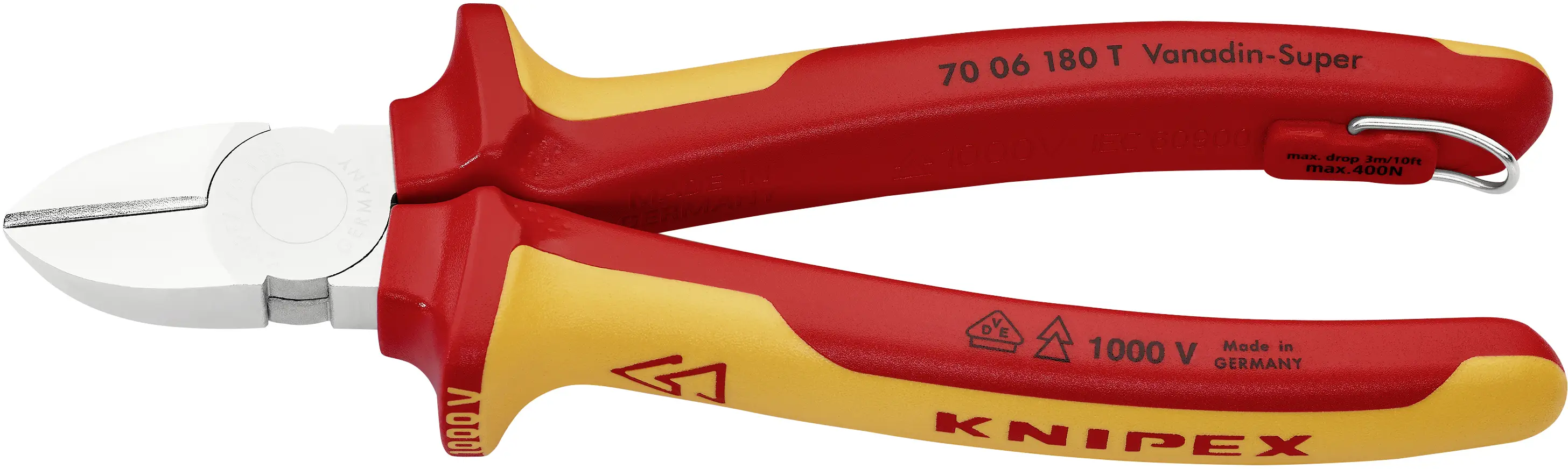 Бокорез Knipex 70 06 180 T, 180 мм, твердость 62 HRC, VDE