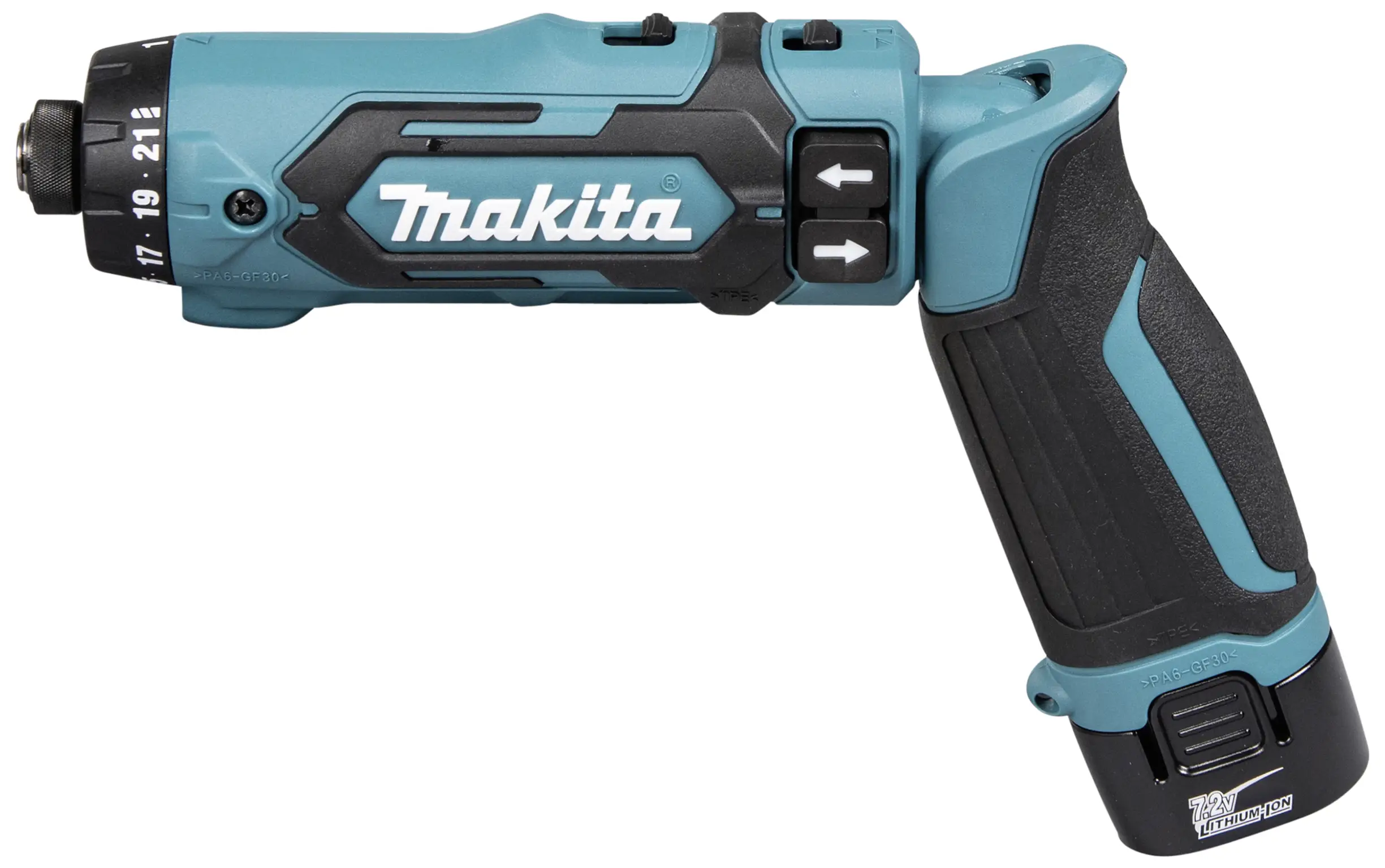 Аккумуляторная шарнирная отвертка Makita DF012DSE DF012DSE 7,2 В 1,5 А·ч в комплекте: 2 аккумулятора, зарядное устройство, кейс.