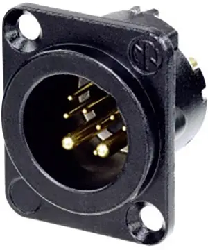 Neutrik NC10MD-LX-B-CON Разъем XLR «папа» Разъем «папа» с фланцем, прямой выход Количество контактов: 10 черный 1 шт.