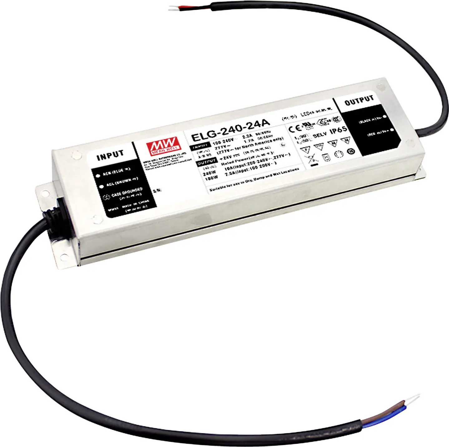 Світлодіодний трансформатор MEAN WELL ELG-240-24DA-3Y, драйвер світлодіодів постійної напруги, постійний струм 240 Вт 10 A 12 - 24