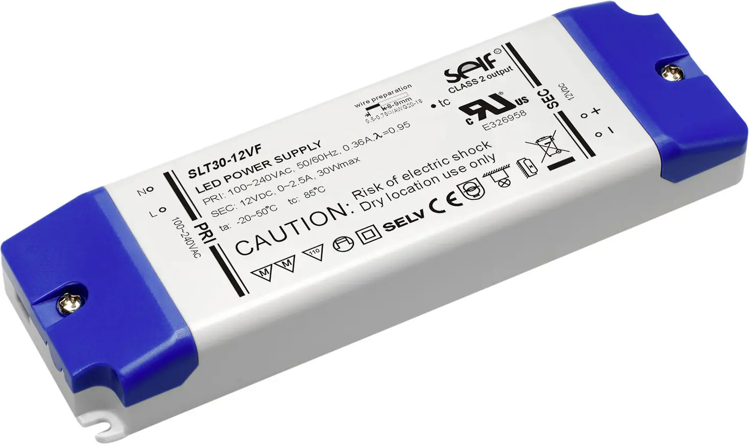 Світлодіодний трансформатор Self Electronics SLT30-24VFG з постійною напругою 30 Вт 0 - 1,25 A 24 В/DC, не регулюється, підходить
