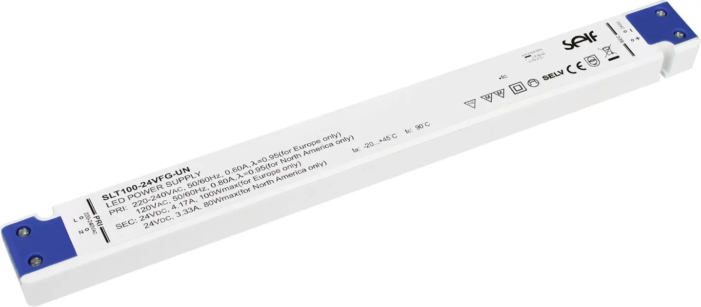 Драйвер светодиодов постоянного напряжения Self Electronics SLT100-24VFG-UN 100 Вт 0 - 4,17 А 24,0 В/постоянный ток. Подходит для