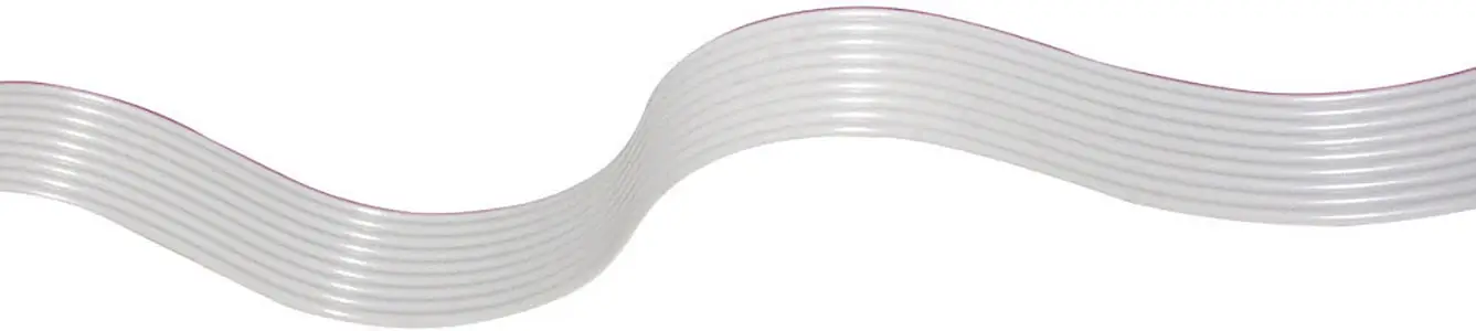 Плоский ленточный кабель Econ Connect 28AWG20GR. Размеры ячейки сетки: 1,27 мм² (20 x 0,08 мм²), серый, длина 30,50 м.