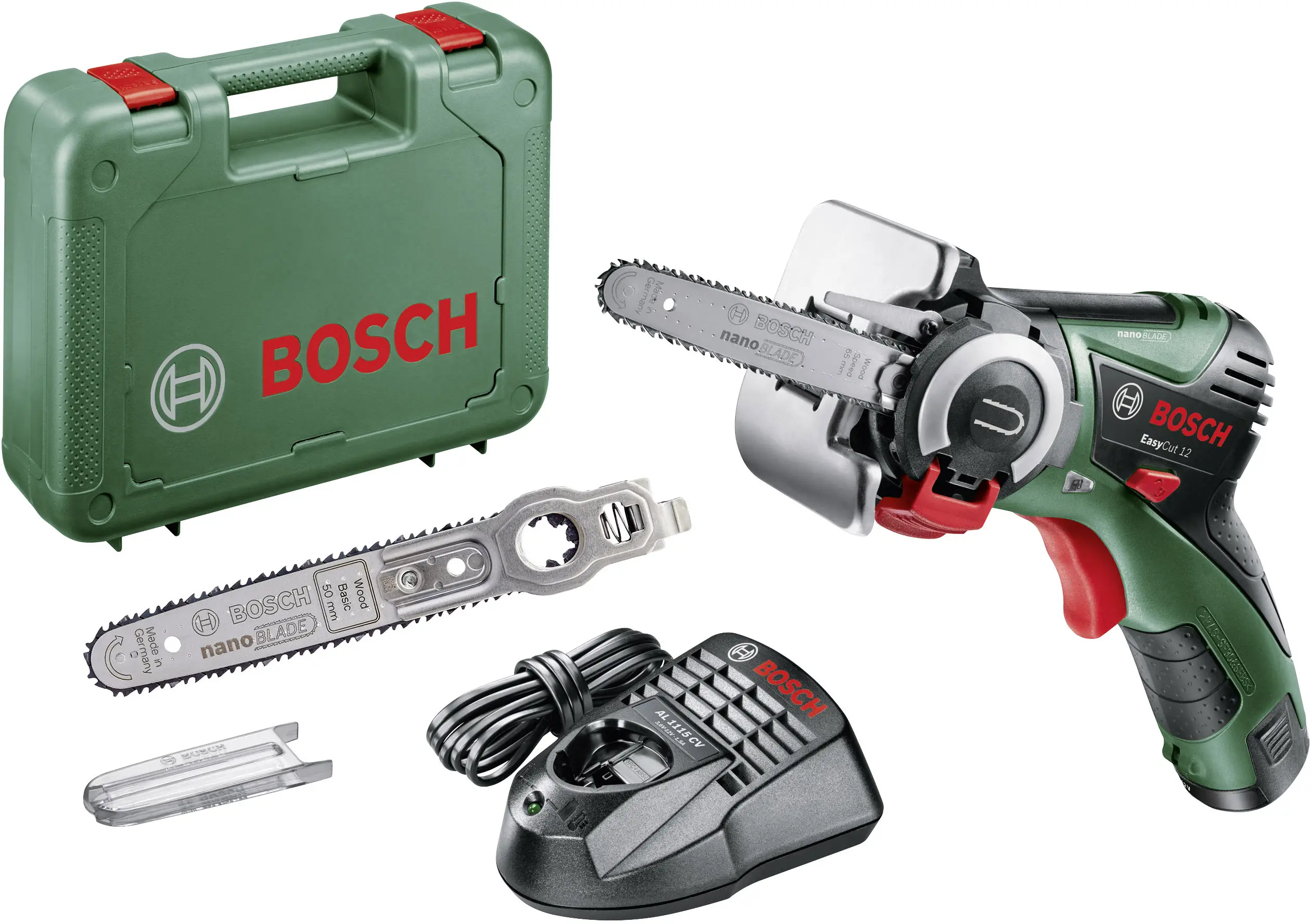 Акумуляторна багатофункціональна пилка Bosch Home and Garden EasyCut 12 з аксесуарами, акумулятором, зарядним пристроєм та кейсом