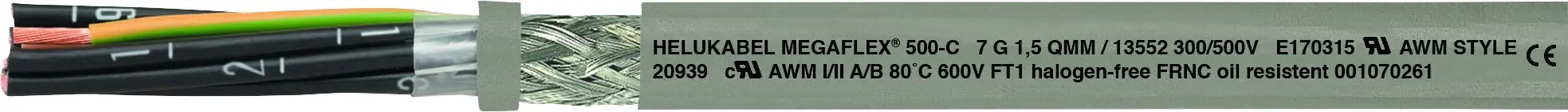 HELU MEGAFLEX® 500-C Кабель управления 4 G 1 мм² серый 13535 Продукция в погонных метрах