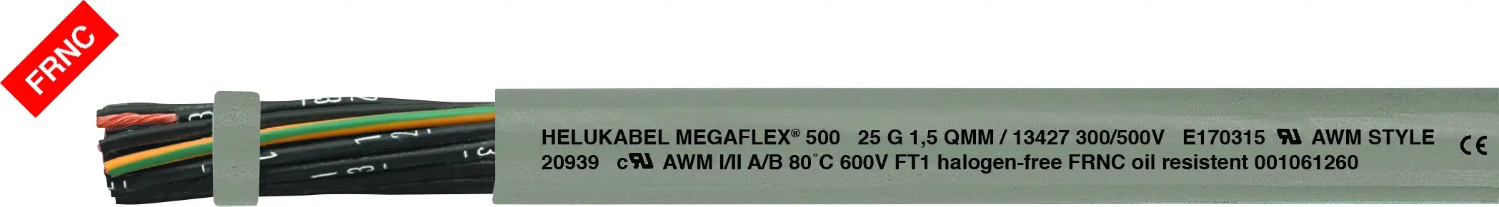 Контрольный кабель HELU 13434 MEGAFLEX® 500, 3 G 2,5 мм², количество изделий на погонный метр