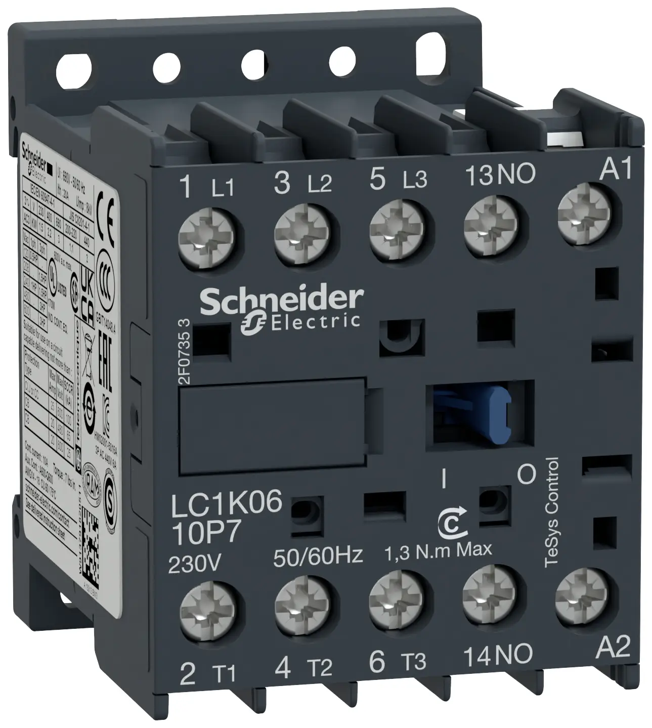 Контактор Schneider Electric LC1K0610P7, 1 шт., 1 Н/Д, 2,2 кВт, 1 шт.